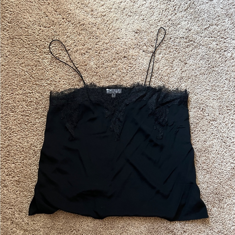 CAMI NYC Black silk lace cami